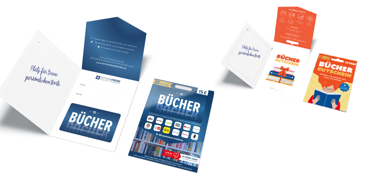 Abbildung BÜCHER Gutschein in Blau und Orange