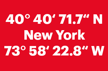 Die geographischen Koordinaten von New York